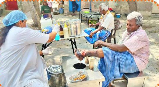 Wound Care and Ulcer Dressing at Camp